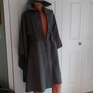 Vintage EUC wool cape grey full length unlined